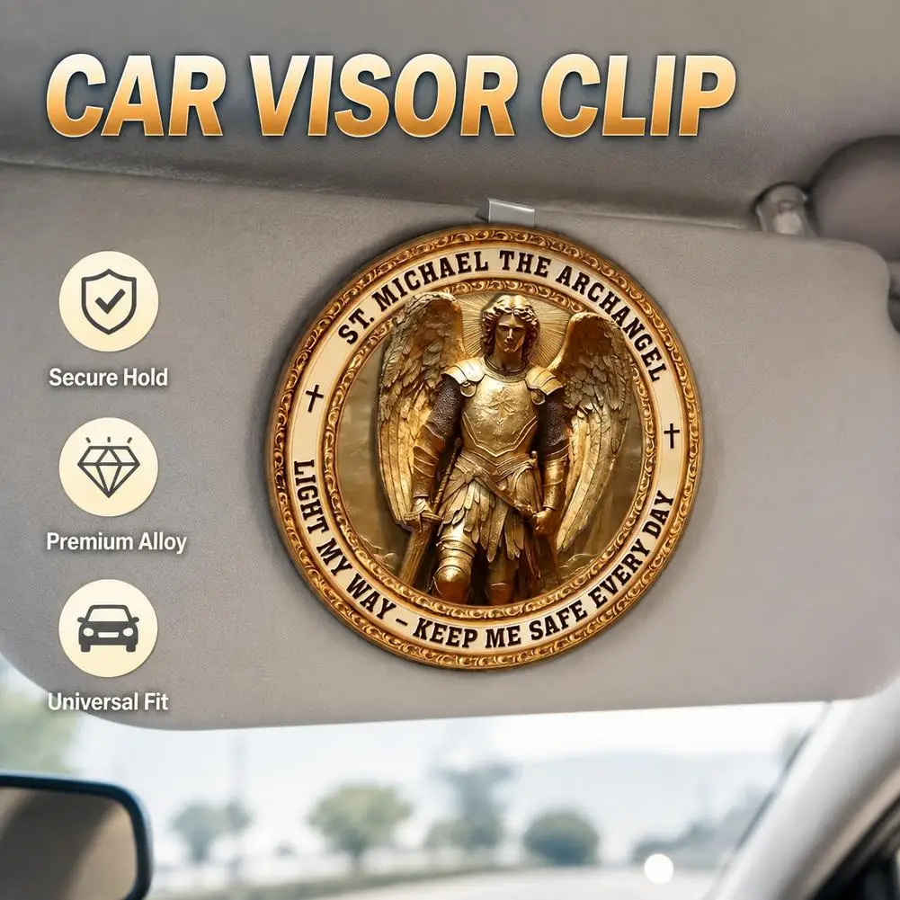 Religious Car Sun Visor Clip Commemorative Watch Over Us Challenge Coin Wishing Medal Lucky Items Gifts For Families Frien