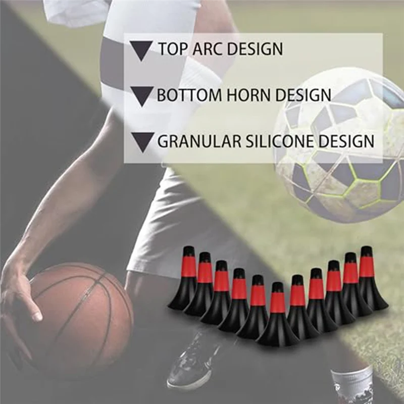 Y49A-12 pezzi Coni da allenamento sportivo Coni da 9 pollici per pattinaggio in plastica per agilità per bambini Pratica di calcio e basket