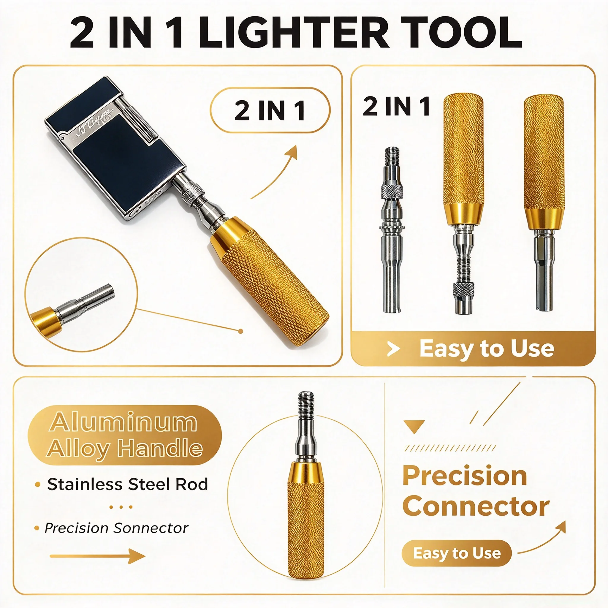 Lighter Repair Tool Kit for Dupont L2, Professional Gas Valve Disassembly & Seal Replacement Set, Screwdriver Tweezers
