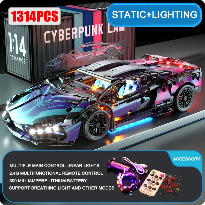 APP tecnica telecomando Moter Power Sport Car Building Blocks Mattoni Velocità Racing Supercar Imposta giocattoli per bambini Modelli Regali