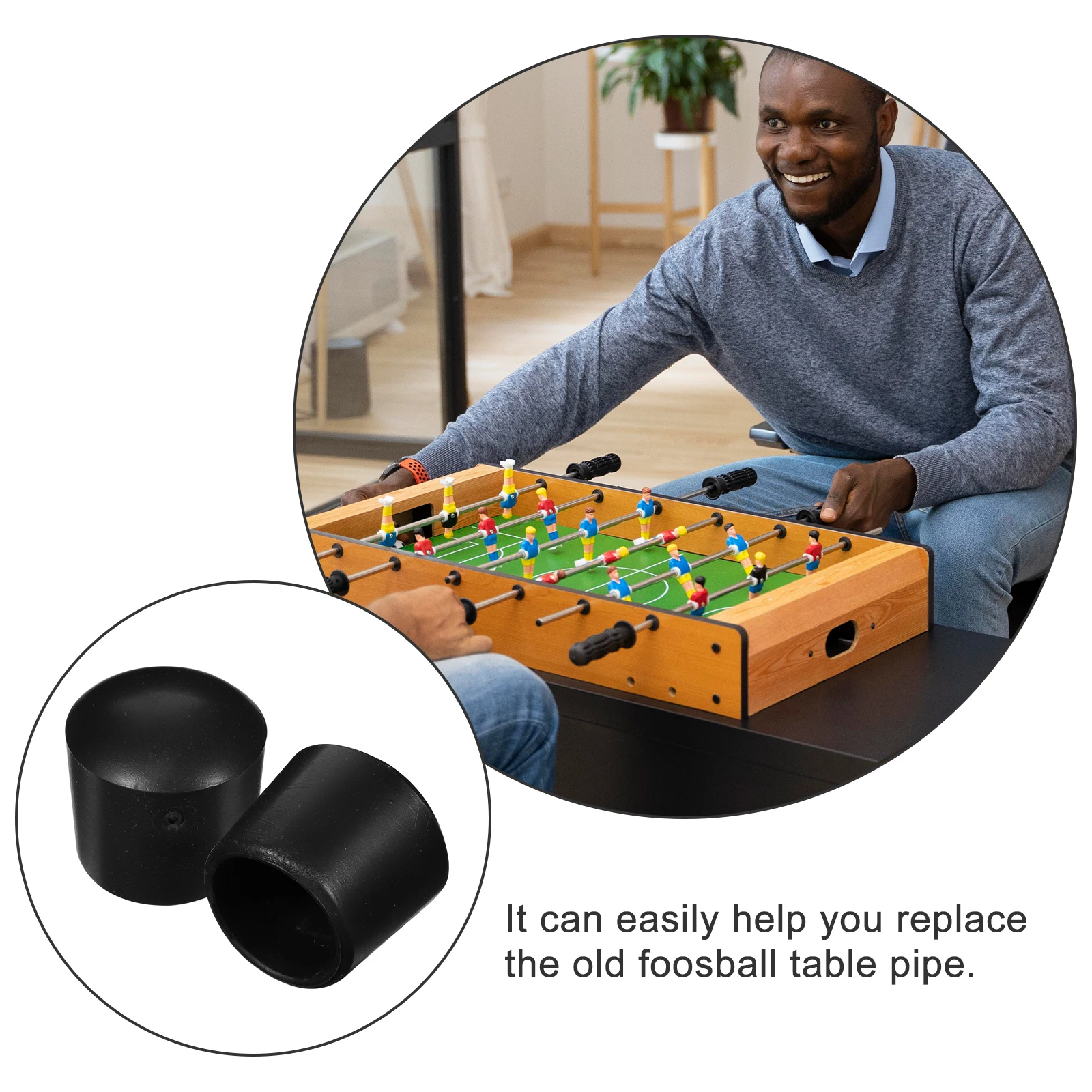 

20Pcs Foosball End Caps Durable Wear Resistance No Tools Required Easy Replacement for Standard Tables Foosball End Caps