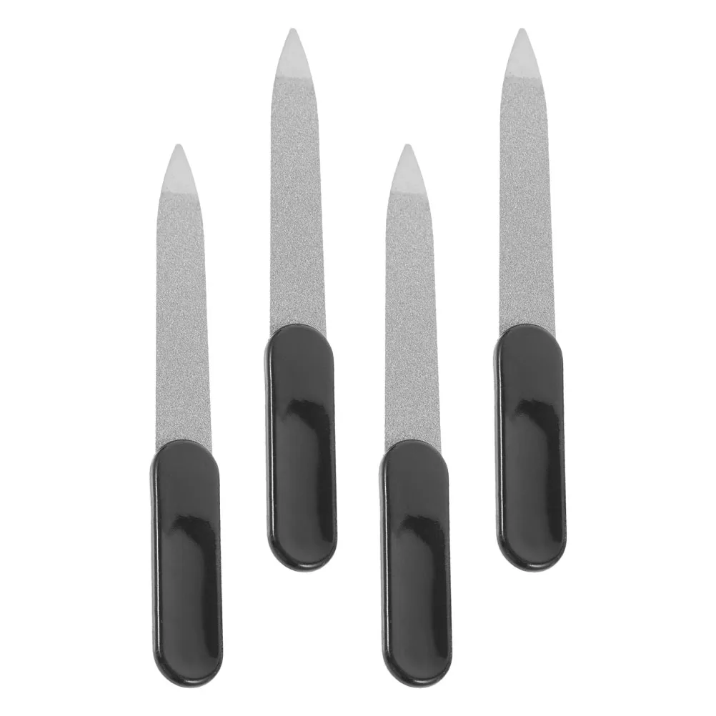 

4Pcs Stainless Steel Nail File Double Sided Fine Grit Metal Nail Filer for Natural Sensitive Nails Manicure Pedicure Tool Kit
