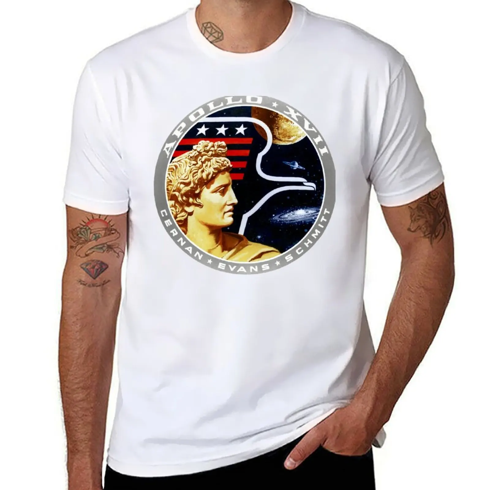 

Apollo 17 Mission Patch T-Shirt man t shirts high quality luxury brand funny t shirts dark humor T-Shirt