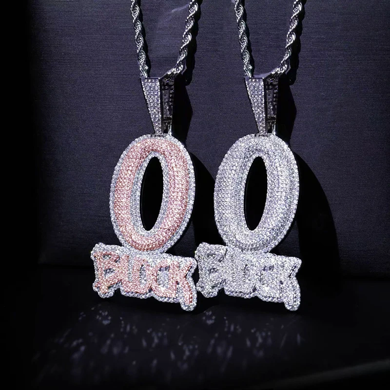 

Хип-хоп 3A+ CZ Stone Paved Bling Iced Out O BLOCK Шарм Подвески Ожерелье для Мужчин Рэпер Ювелирные Изделия Золото Серебро Цвет