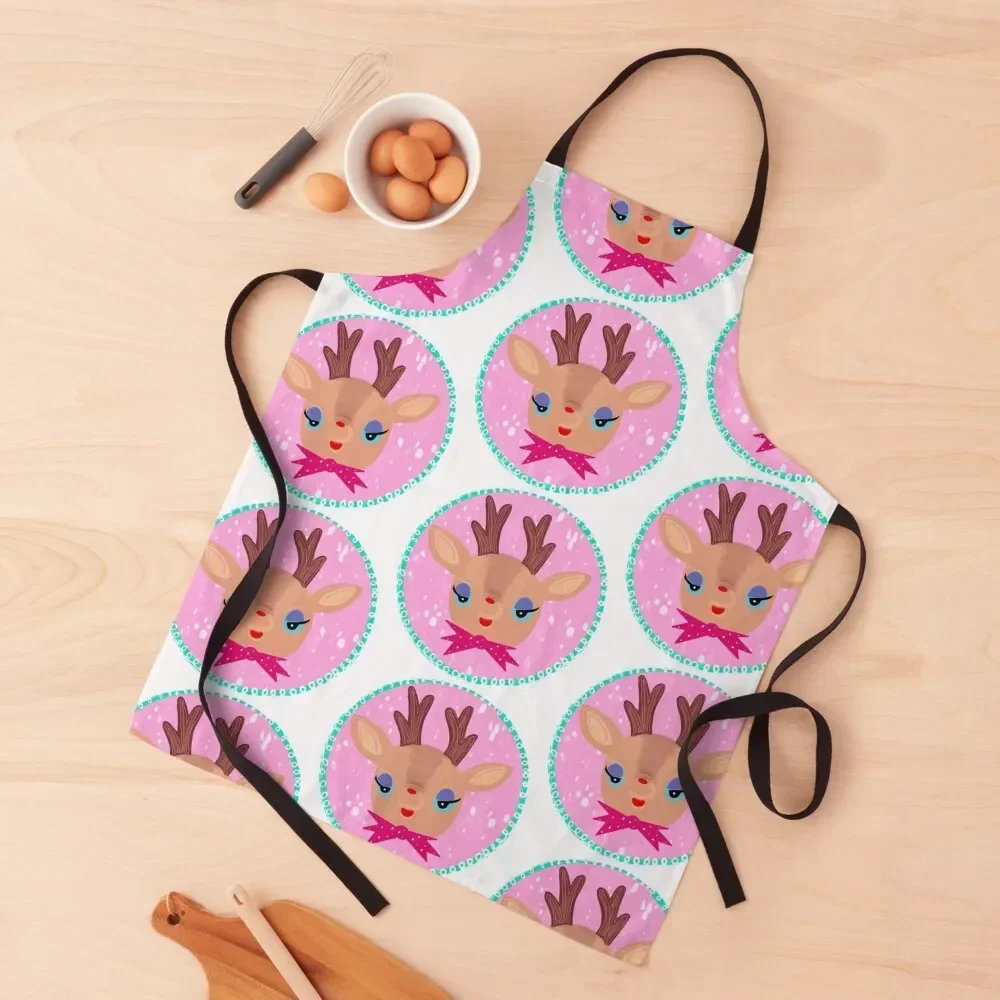 

Derpy Deer Disco Apron for women with pocket Hairdressing Kitchen Tools Apron