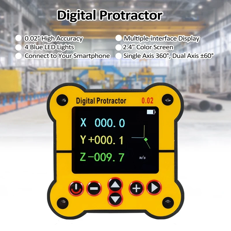 AA51 Dual Axis Level Digital Protractor Electronic Level Angle Gauge Finder Inclinometer 0.02°Resolution Woodworking Tool