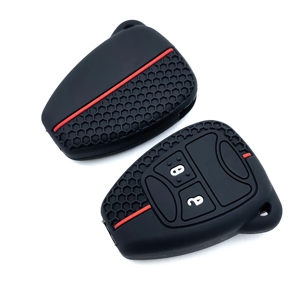 Para JEEP Commander Grand Cherokee Liberty Wrangler Compass Patriot 2 botones funda de silicona para llave de coche llavero Protector de piel