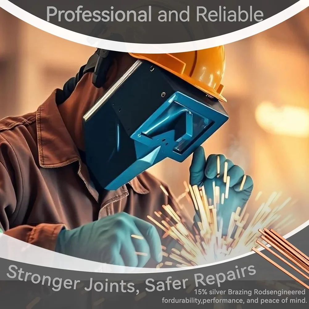CHCH Alloy For Refrigerator Hvac And Cold Forging Silver Brazing Rods, 42 PCS, Phosphor Copper Flat Welding Rods