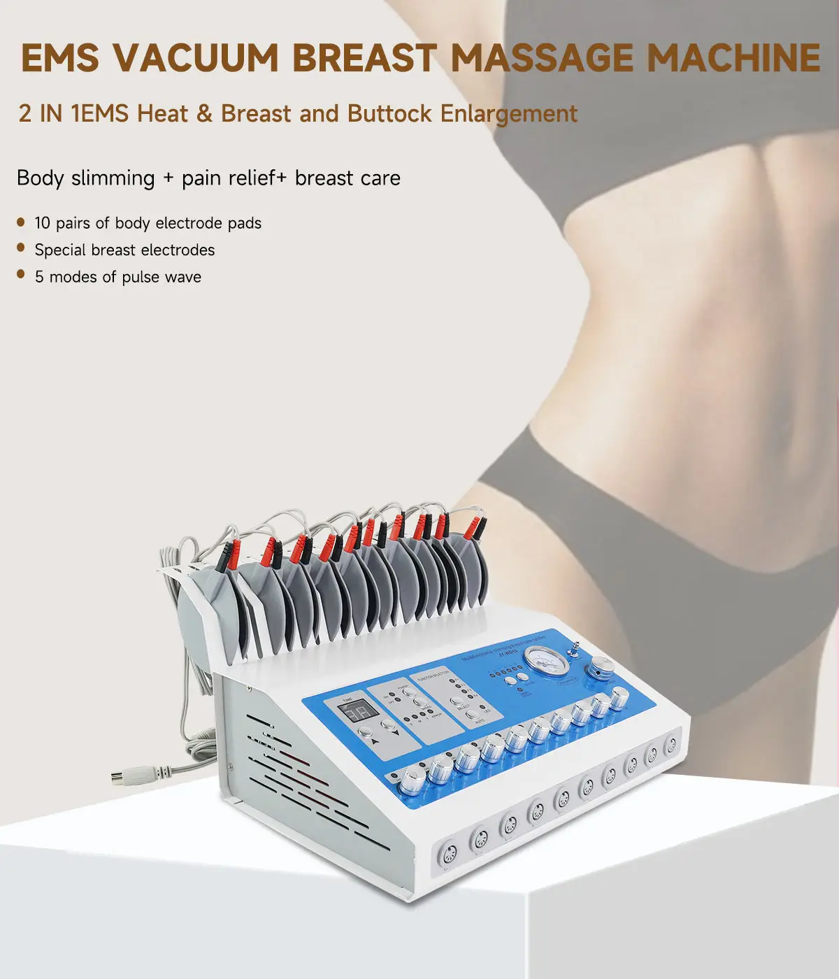 Electrical Breast Massager Buttocks Lifting Cupping Multi-Functional Body Vacuum Therapy for Breast Enhancement