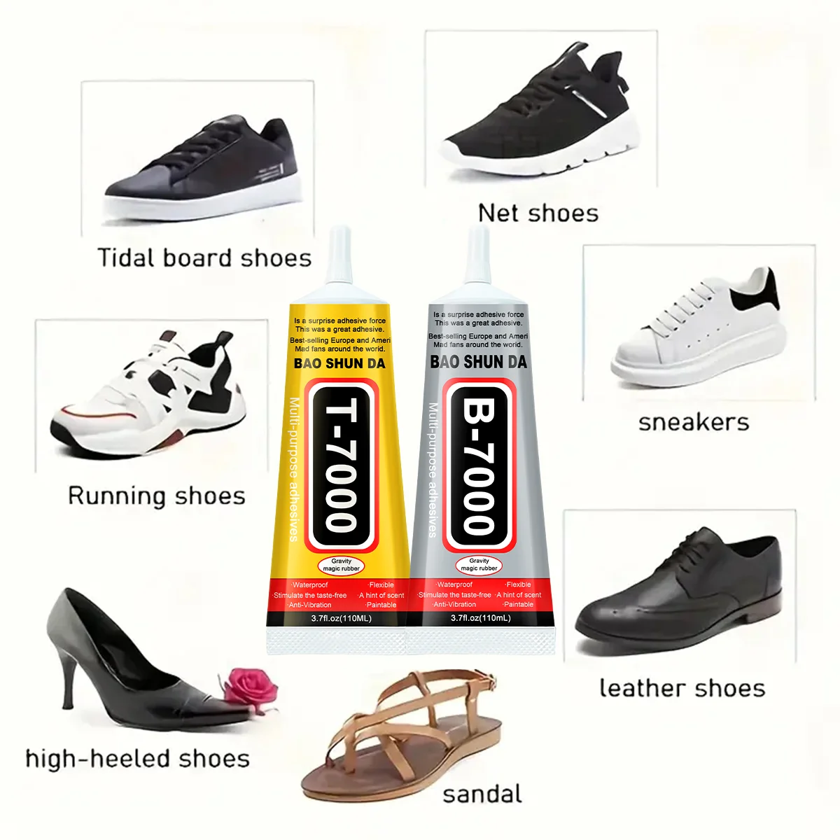 B-7000 Universal Shoe Glue Waterproof Strong Shoe-Repairing Adhesive Professional Sneakers Boot Repair Tool Transparent Sealers image 6