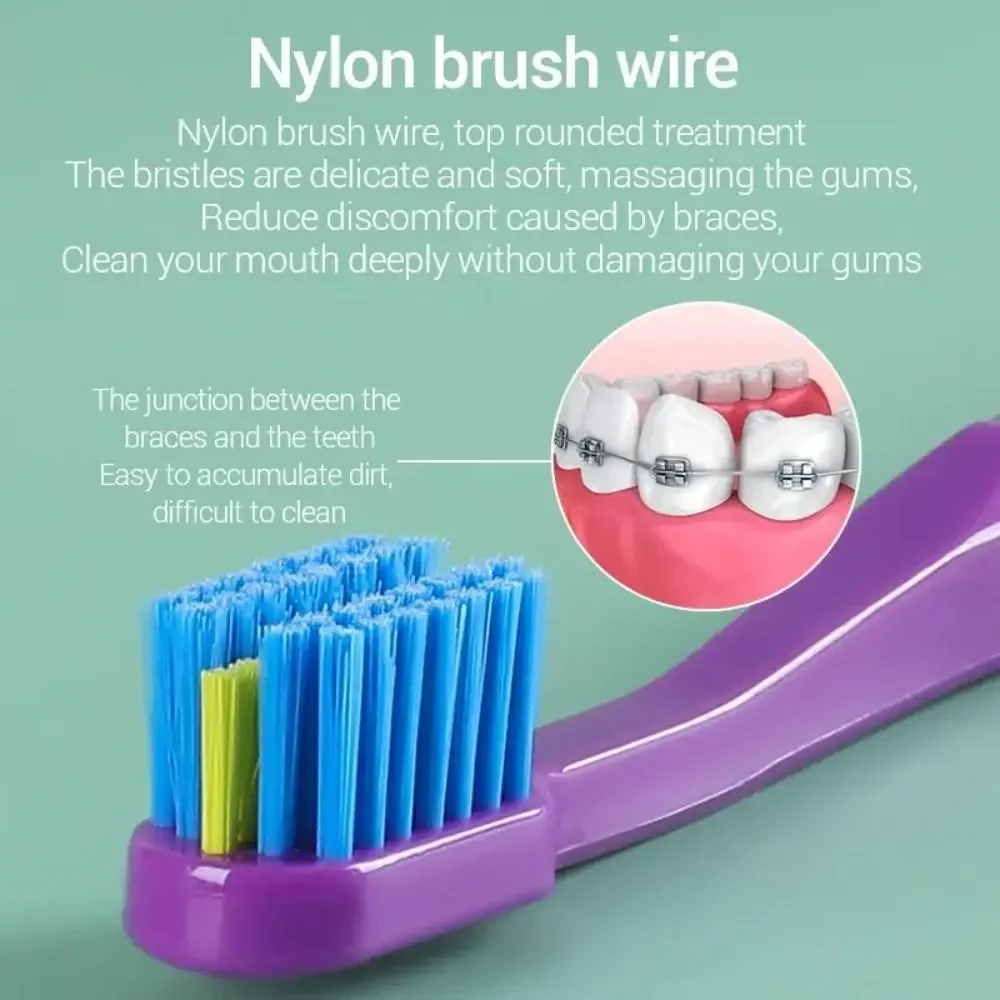1/3PC Clean Orthodontic Braces Adult Orthodontic Toothbrushes Dental Tooth Brush Soft Bristle Toothbrush For Oral Health Care