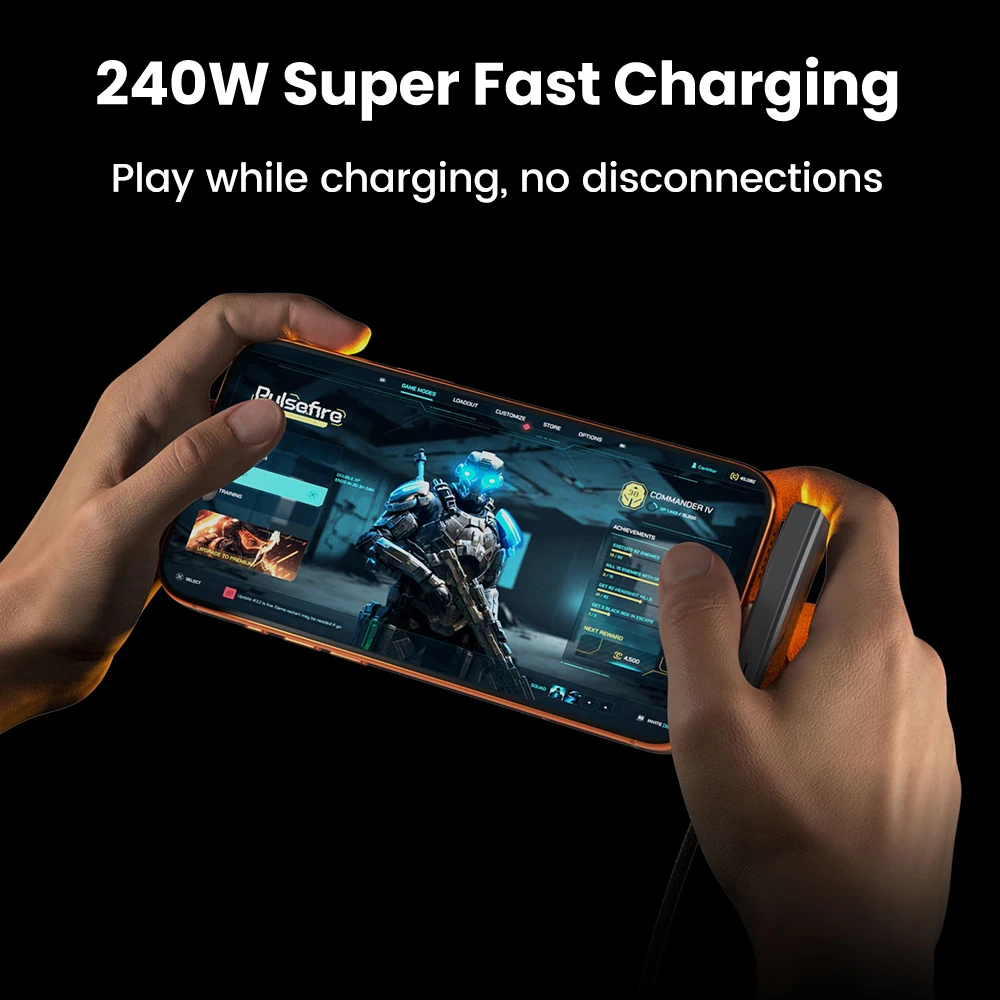 2-IN-1 USB + Type C 240W Fast Charging Cable With Foldable Holder Type-C Quick Charge Line USB Mobile Phone Stand Charge Wire