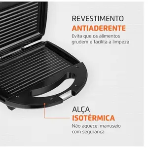 Sandwiche Mondial Fast Grill S -12 Black 750W - 110 V 10 Hauptverkaufs -Sandwich und Grill - №4