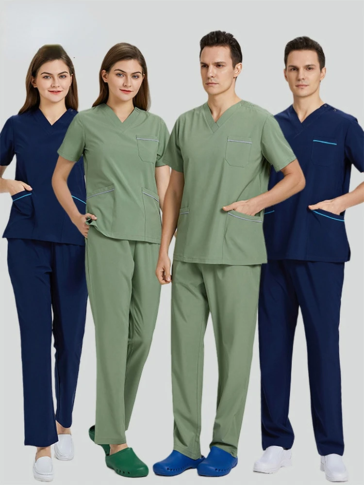 Hand washing clothes Doctor operating room wear brush hand medical work clothes customized elastic men's and women's short sleev