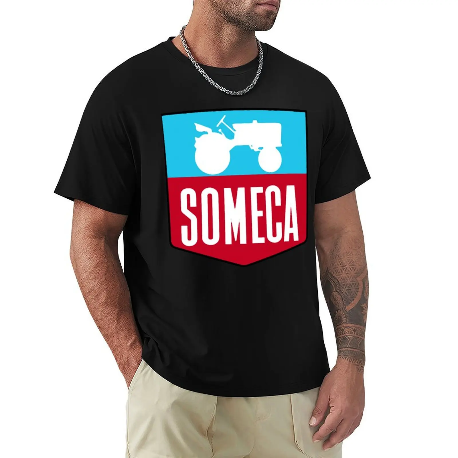 Someca Camiseta de talla grande de manga corta informal