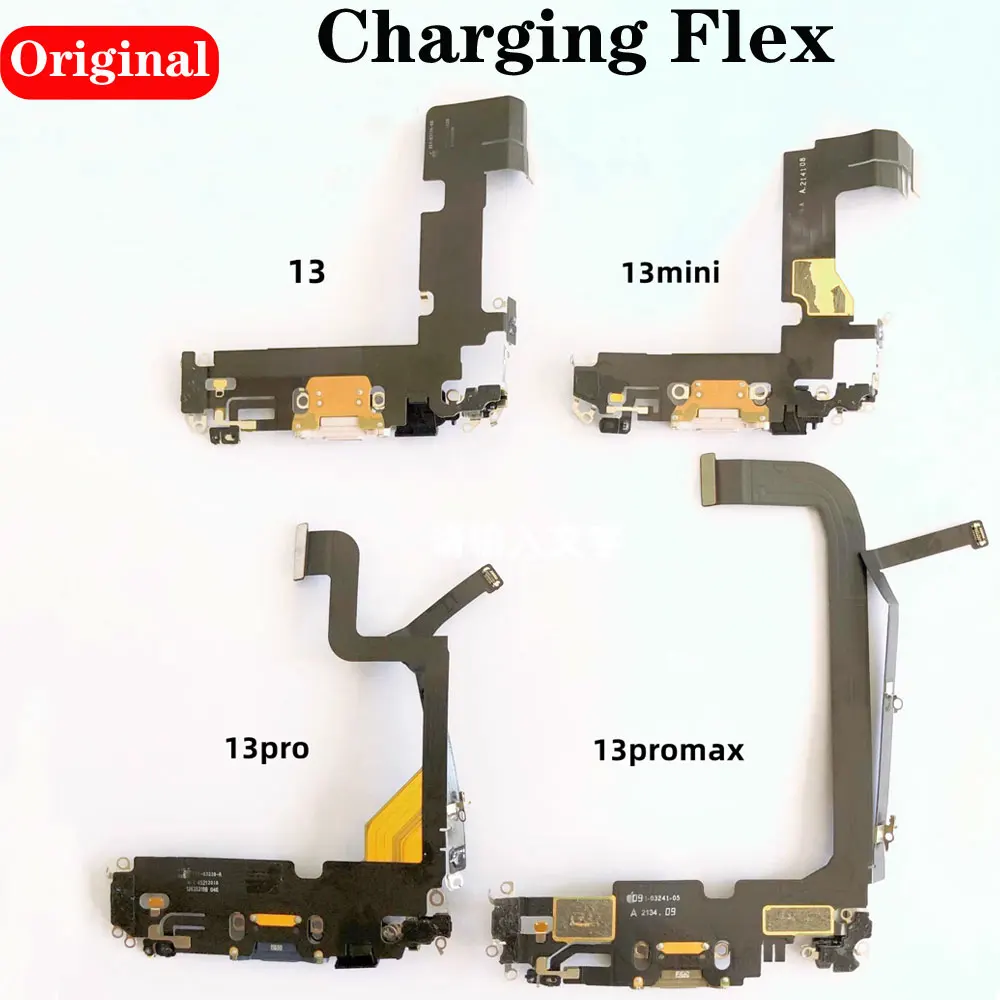 

AAA Original Charging Port for IPhone 13 Mini 13 Pro Max USB Charger Port Dock Plug Flex Cable Mic Replacement Parts