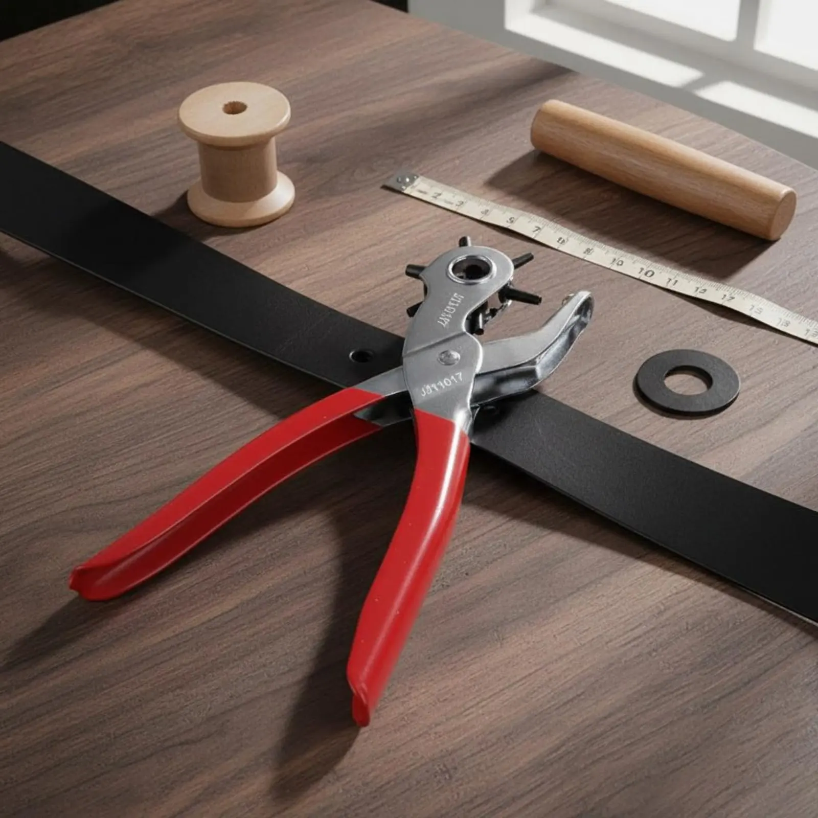 

Belt Hole Punch Tool Heavy Duty Leather Hole Punch Pliers Rubberized Grip for DIY