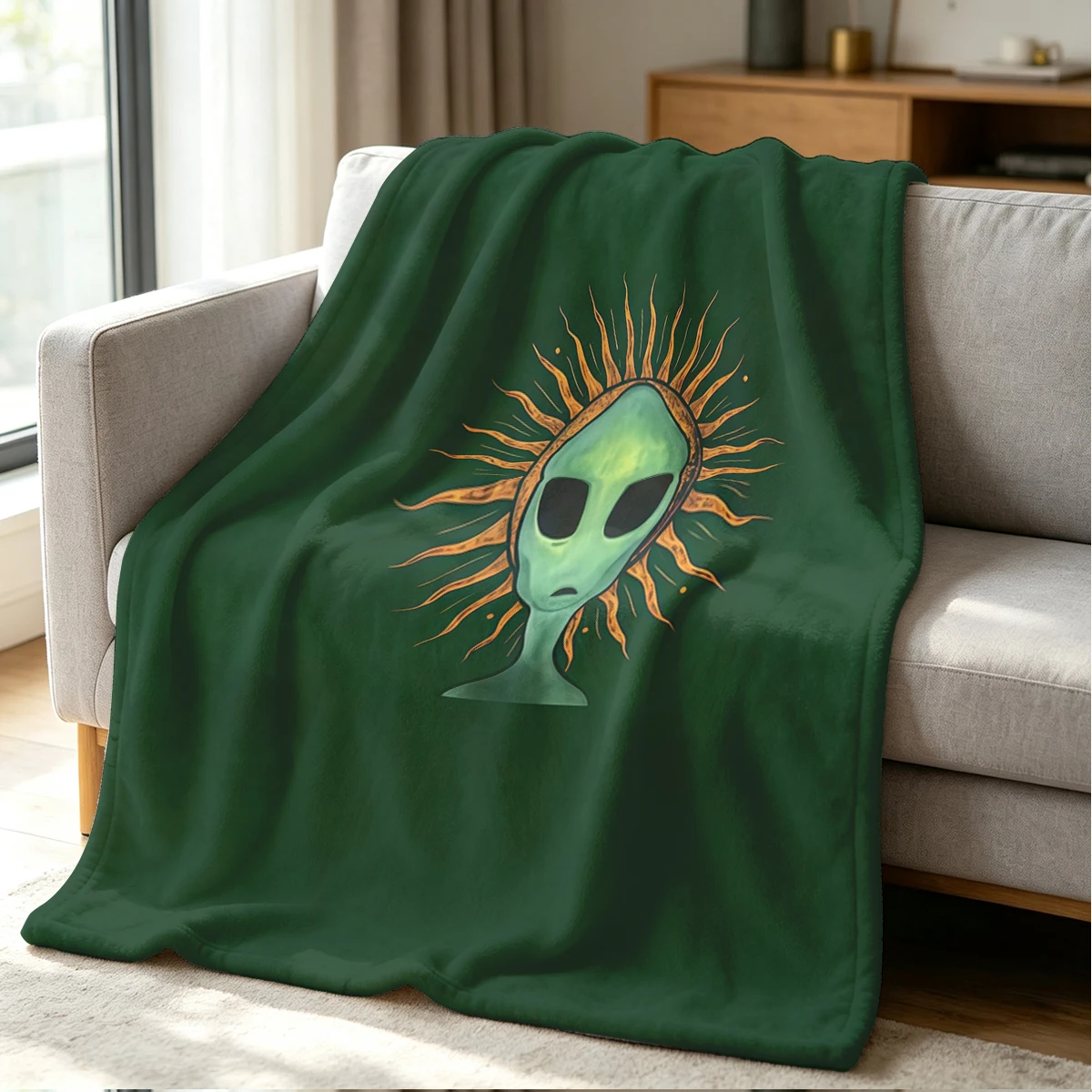 Alien Saint Blanket Soft Cozy Throw for Sofa Bed Festive Holiday Decor Gift for Kids and Adults,Lightweight and Warm