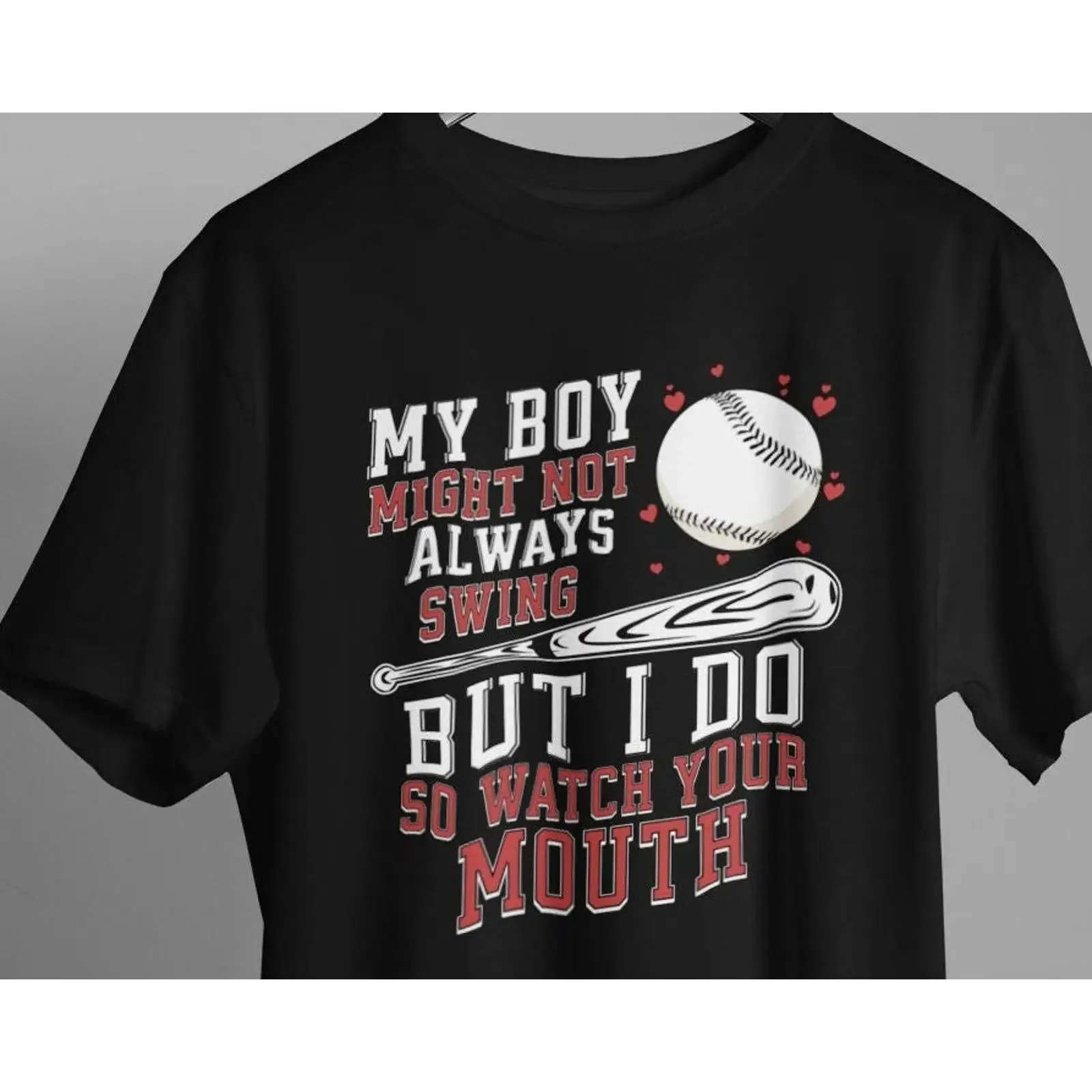 My Boy Might Not Always Swing Funny Baseball Mom T Shirt Sport Lover for Grandma Mother's Day Casual  vintage Washed graphic