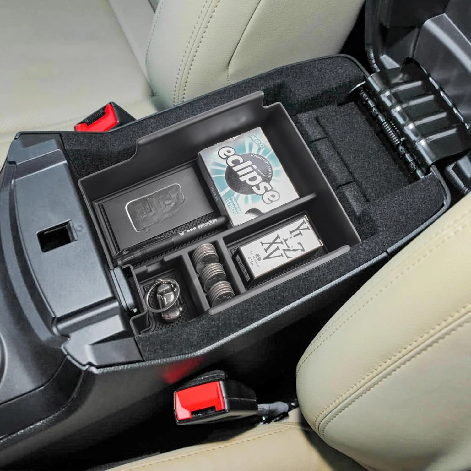 

Center Console Organizer for Ford Explorer 2012-2016 2017 2018 2019 Accessories Tray Armrest Secondary Storage Box Coin Holder