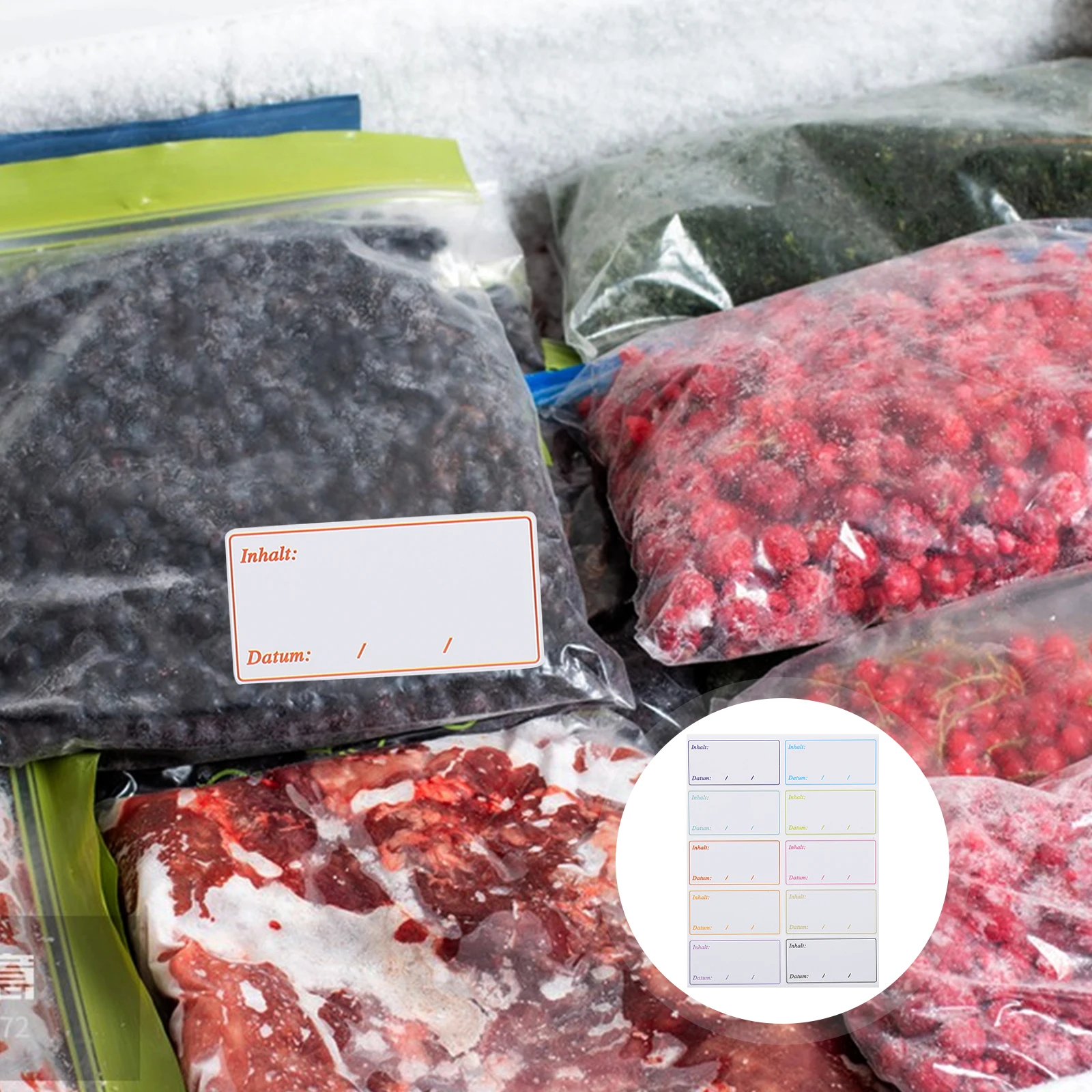 

1000pcs Freezer Food Labels Removable Waterproof Oil Resistant Date Stickers For Kitchen Pantry Meal Prep Containers Jars Bags