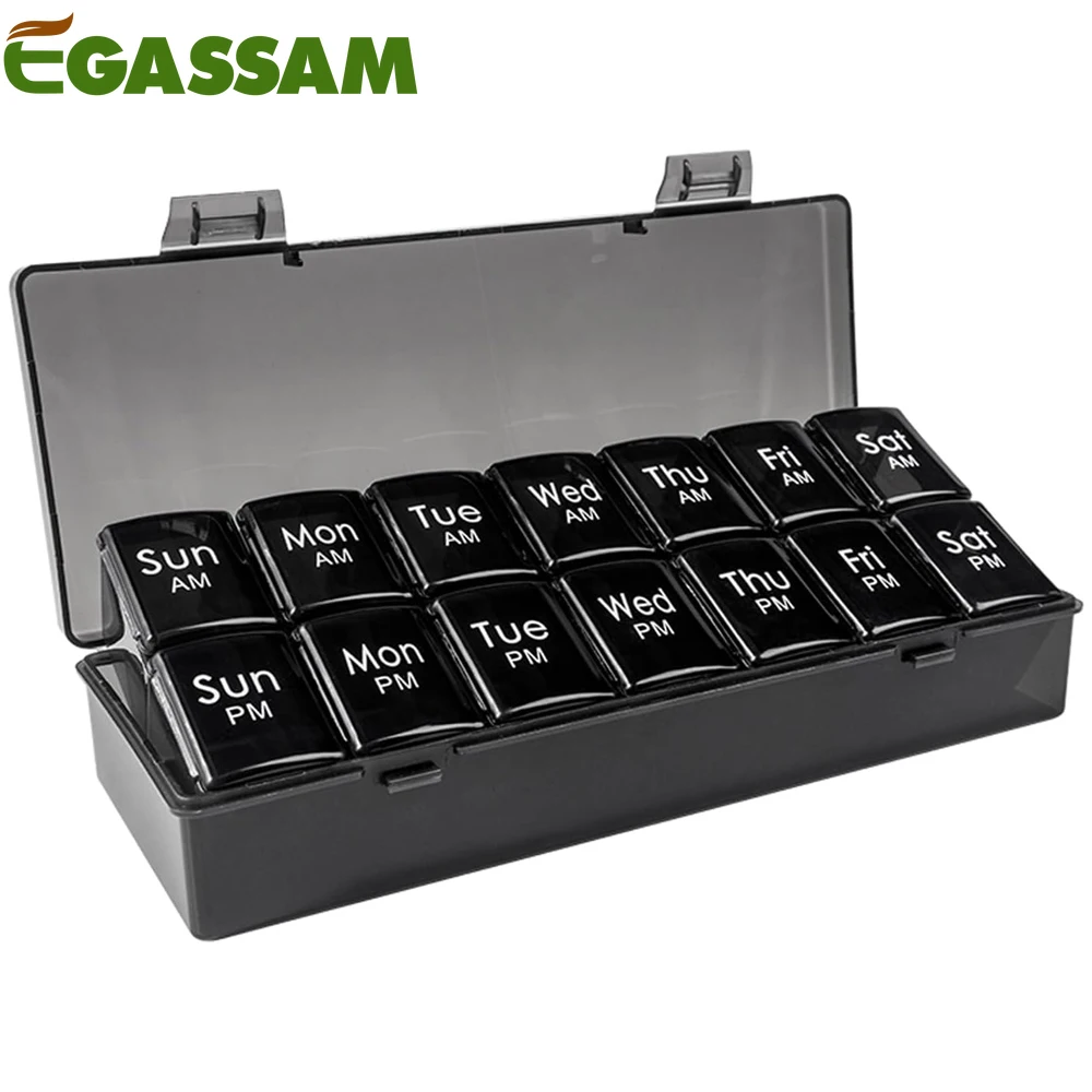 

1PCS Weekly Pill Organizer 2 Times a Day-Am Pm Pill Organizer 7 Day, Pill Cases Organizers 7 Day with Separate Container
