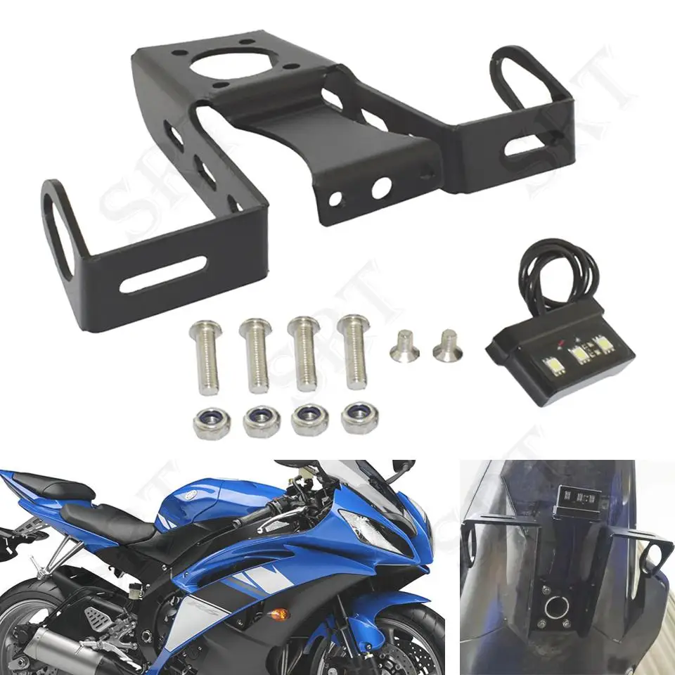 

Fit For Yamaha YZF R6 ABS Motorcycle Accessories LED Lighting Lamp Bracket Rear License Plate Holder YZF-R6 2006-2016