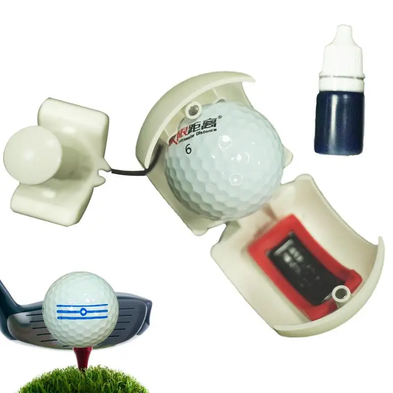 Golfball Marking Tool Line Marker Golf Ball Liner Alignment Marker Stencil Long-lasting Ink Double Printing Function For Golfer