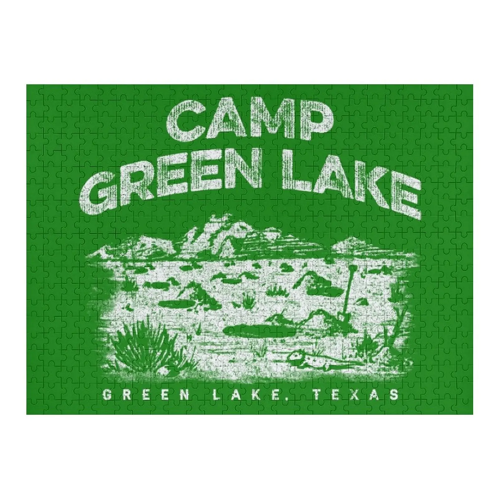 

Табір, зеленое озеро (вариант), пазл с отверстиями, деревянные животные, персонализированное имя, детали головоломки для взрослых, индивидуальные для детей, головоломка