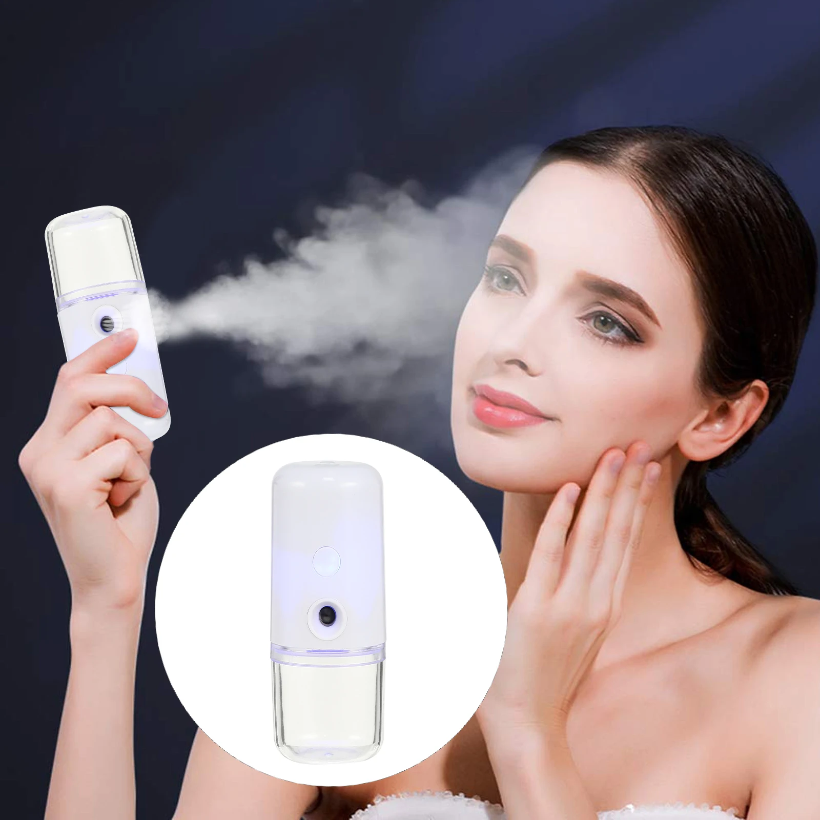 

1pc USB Charging Mist Sprayer Nano Steamer Mini Face Device Lightweight Portable Skin Moisture Facial Cleaning Gift