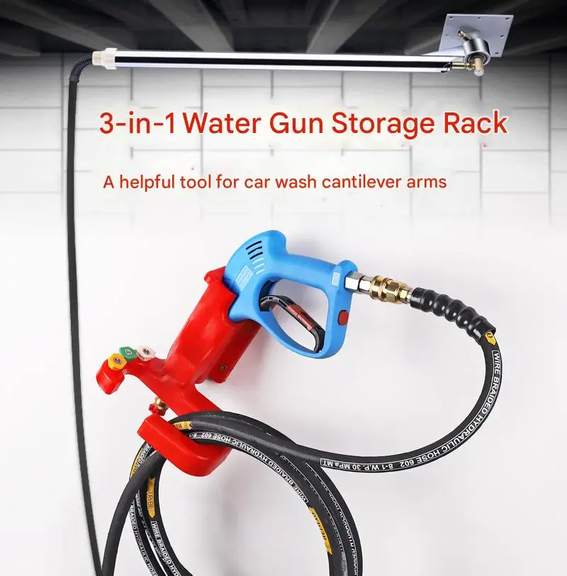 A high-pressure car wash with a 360-degree rotating cantilever rocker arm for commercial use in car washes
