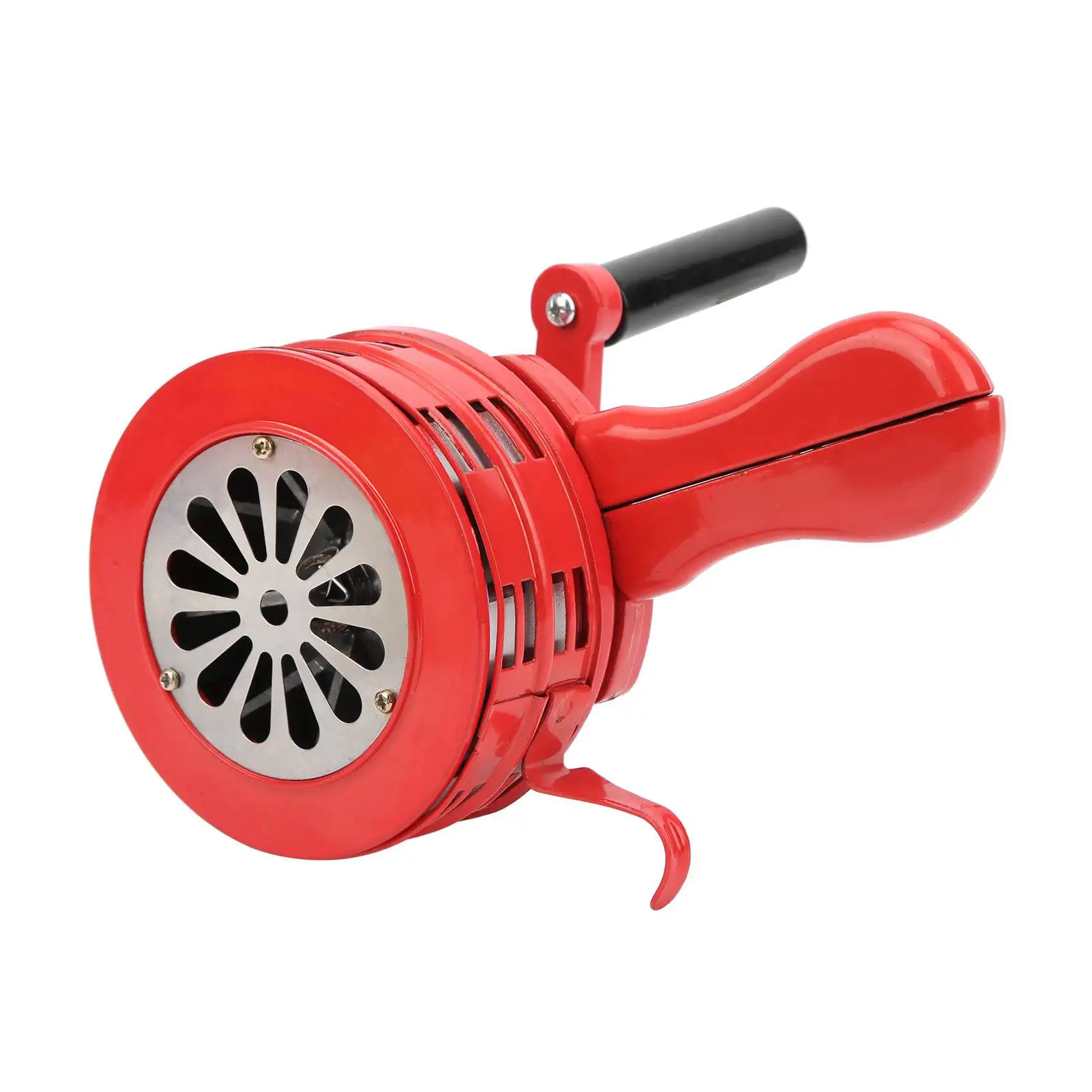 ไซเรนแบบมือหมุนแบบพกพา 120DB สัญญาณเตือนภัย ตัวเครื่องโลหะ สีแดง สัญญาณเตือนภัยแบบใช้มือหมุนสำหรับโรงเรียน โรงงานทหาร