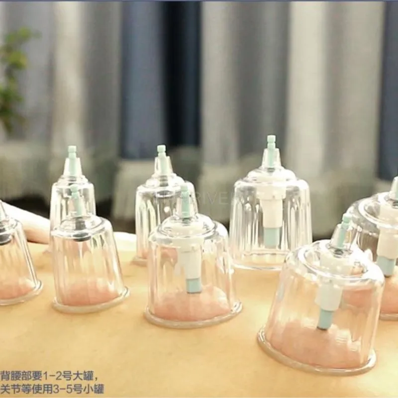 24Pcs Massage Cans Health Monitors Chinese Cupping Therapy Cans Opener Pull Vacuum Cupping massage Cups Banks Tank Set Care Tool