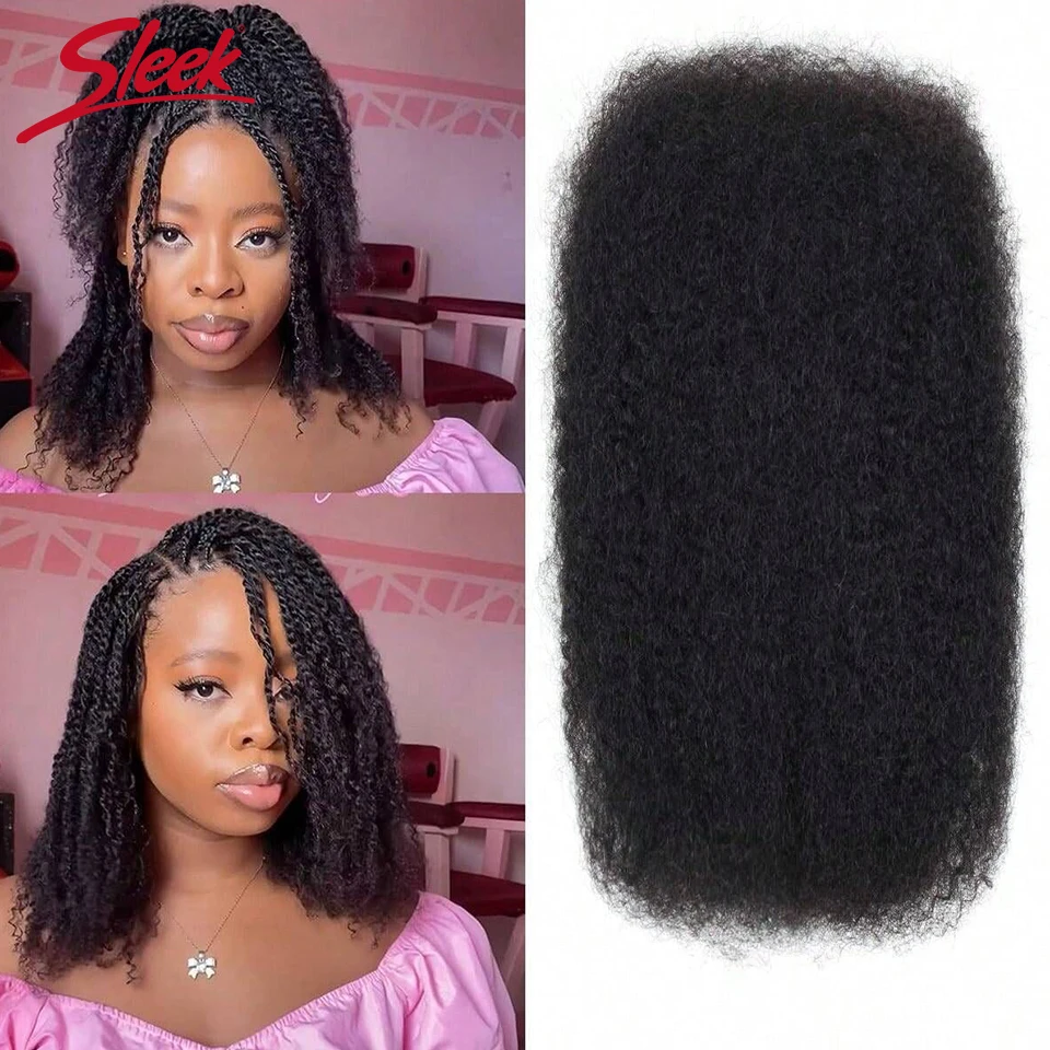 Capelli afro crespi sfusi per intrecciare le estensioni dei capelli – Eleganti, leggeri, colori naturali per trecce africane e abbigliamento casual QVR