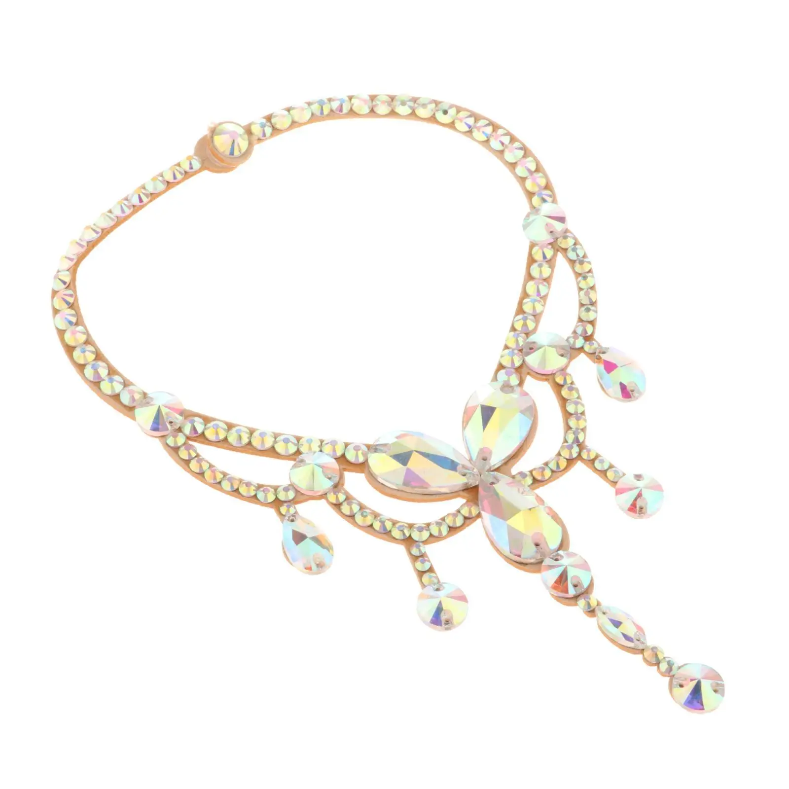 Luxurious Belly Dance Necklace Handmade Jewelry Gift Sparkly Rhinestone Chain Accessory Trendy And Attractive. Durable