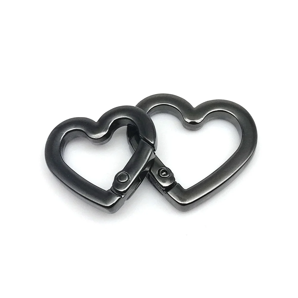 Heart Shape Spring Gate O Ring Openable Leather Bag Handbag Belt Strap Buckle Connect Keyring Pendant Key Chain Snap Clasp Clip