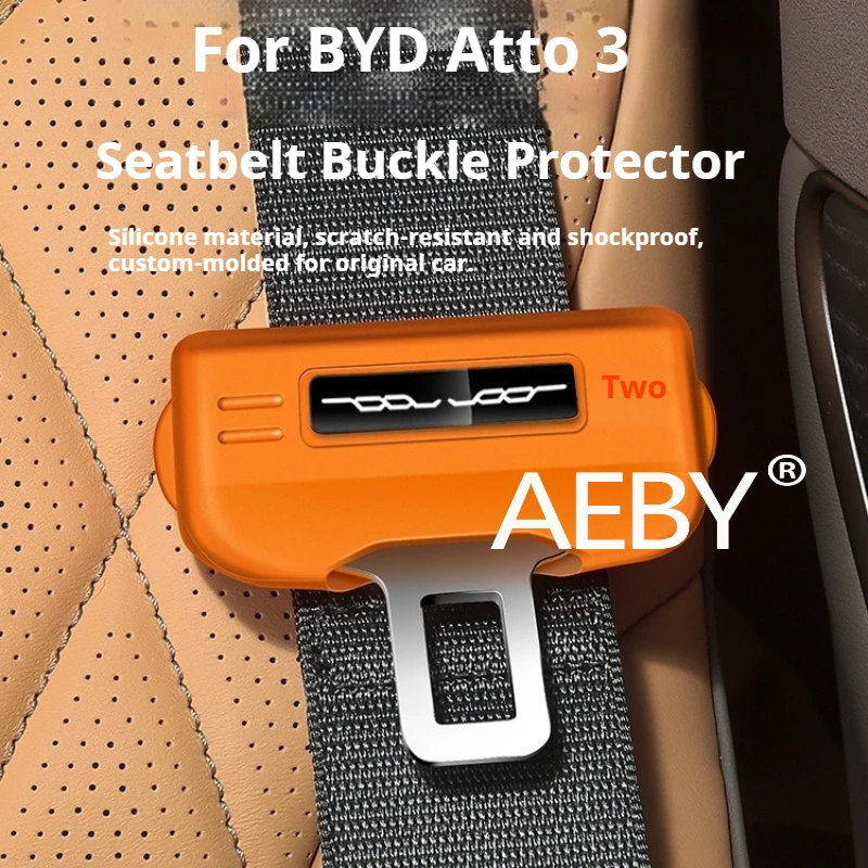 AEBY For BYD Atto 3 Smart Driving Edition 2025 Anti Scratch Noise Reduction Safety Belt Accessories,Buckle Head Protector Set