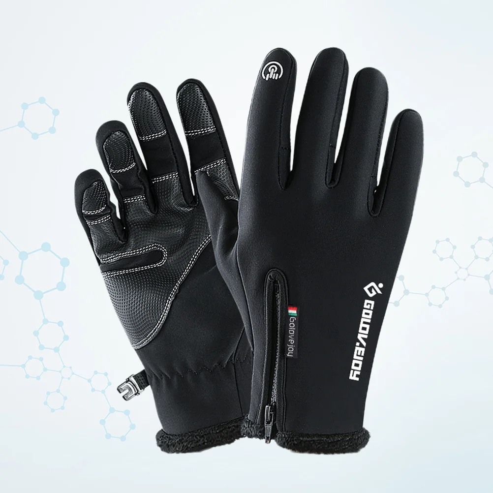 

Waterproof Touch Screen Gloves Winter Warm Windproof Anti-Slip Cycling Running Outdoor Sports Gloves for Men Women Xl Black