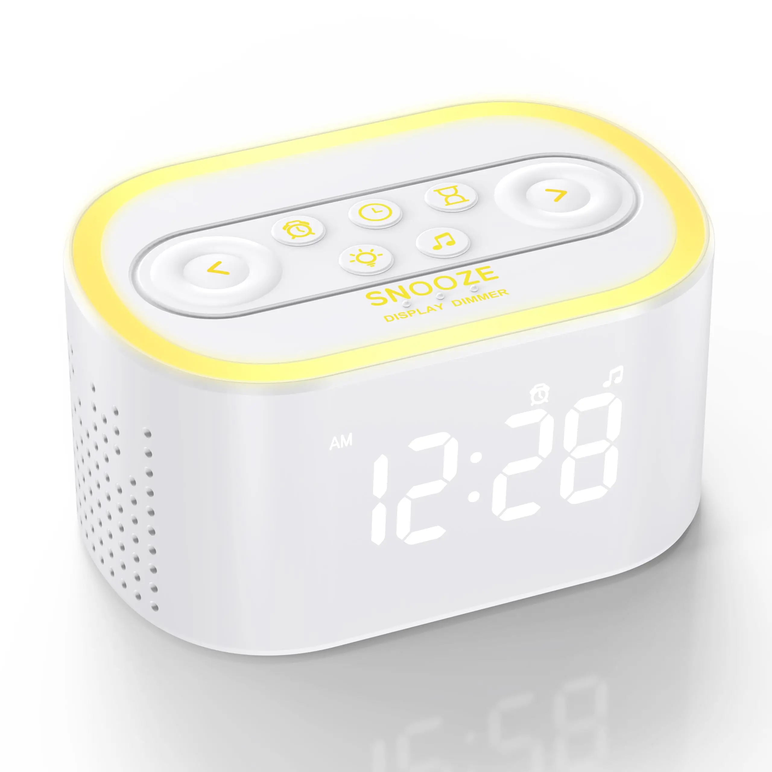 

KERCHAN Digital Alarm Clock & White Noise Sound Machine,21 Soothing Sounds,7 Wake Up Sounds,8 Night Lights,9 Sleep Timer