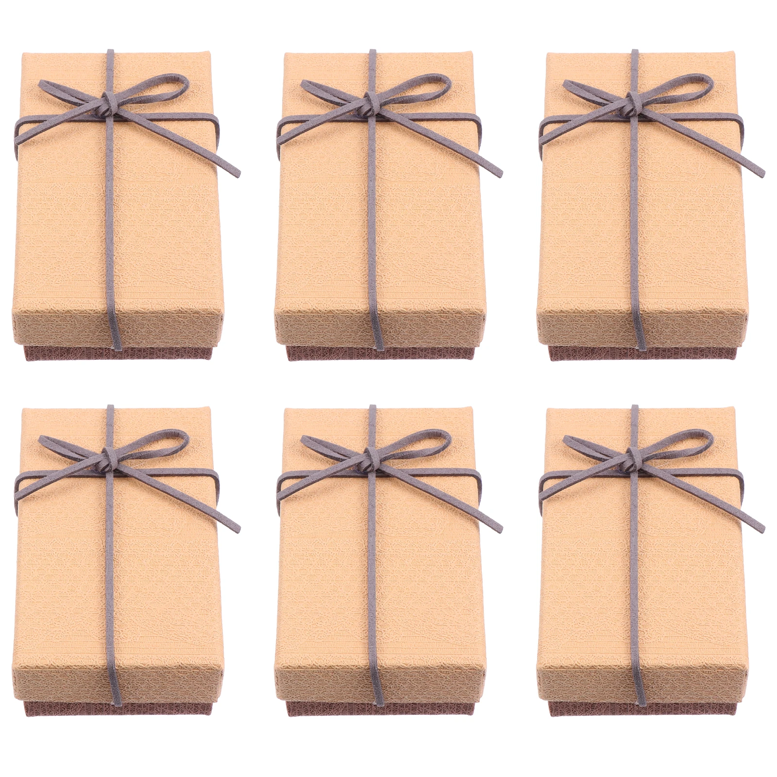 

6 Pcs Lipstick Boxes Khaki Paper Bowknot Packaging Case Festival Fancy Eco Friendly Bowknot Gift Box Practical