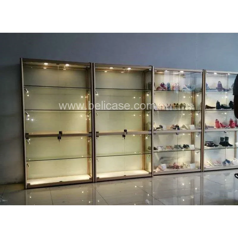 (customized)Retail Shop Shelves and Display Cabinets Cheap Display Showcases LED Light Glass Showcase