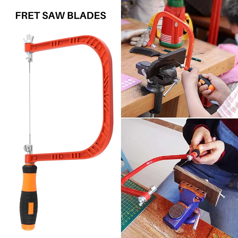 ABXF-6-дюймовая пила для копирования, рама для копирования ладовой пилы и дополнительный набор сменных лезвий из 20 шт. для дерева, пластика, резины и т. д.