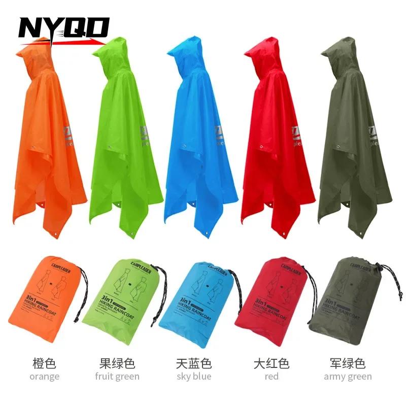 

Outdoor 3in1 Raincoat Hiking Mountain Climbing Windproof Rainproof Riding Raincoat Multi Functional Nylon Waterproof Coat