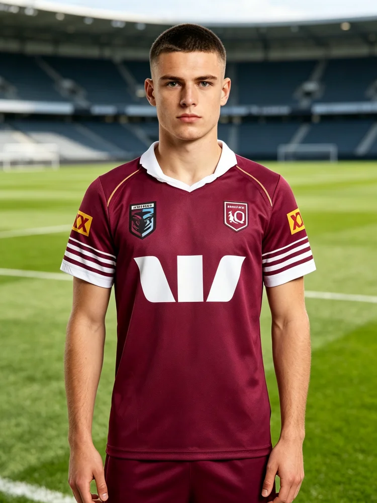 Summer New Queensland Maroons Football Jersey Sports Breathable Short Sleeved T-shirt Fan Daily Training Wear Family Kids Tees