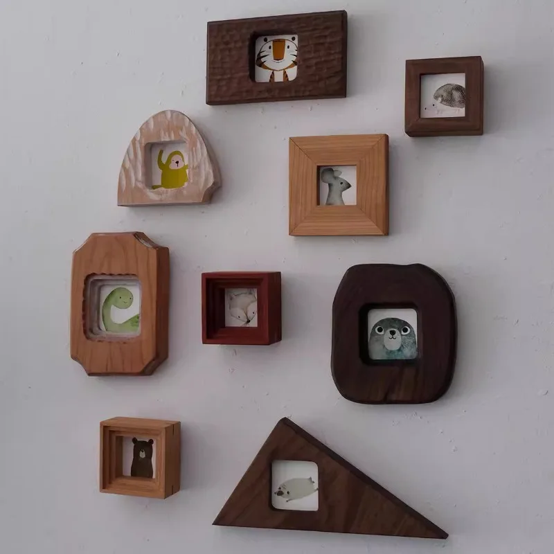 

Mini Wooden Photo Frame Handmade Exquisite Special-shaped Photo Frame Living Room Wall Picture Frame Wall Art Home Deocraiton