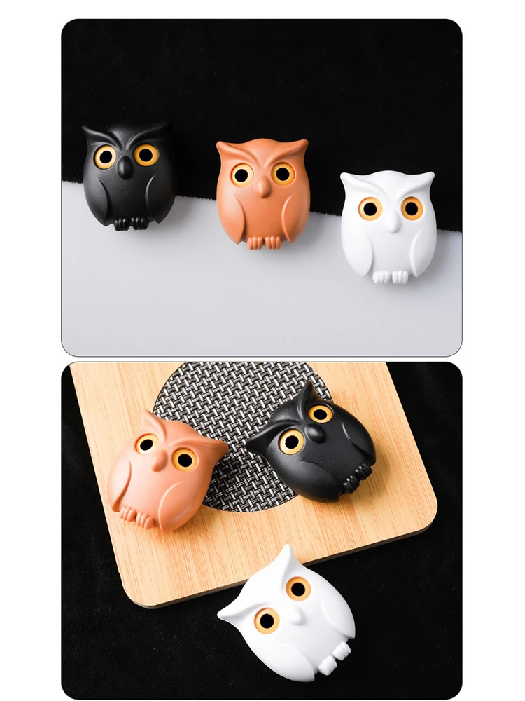 Owl Shape Key Hooks Eye-opening Hooks Magnetic Key Hooks Kitchen Storage Wall Hooks Home Decoration