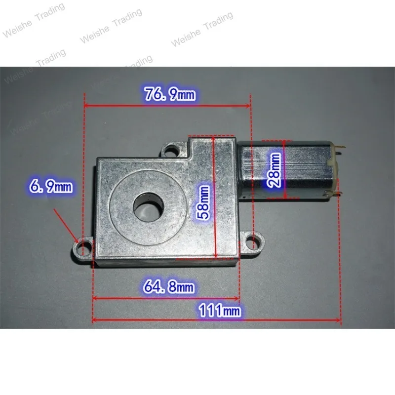 

5V8V12V worm gear reducer motor through hole shaft forward and reverse DC reducer motor