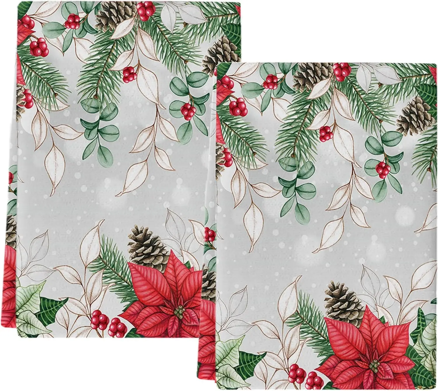 

Рождественский цветок пуансеттии, сосновая шишка, кухонные полотенца для мытья посуды, чистящие средства, быстросохнущие салфетки для бара, украшения Navidad
