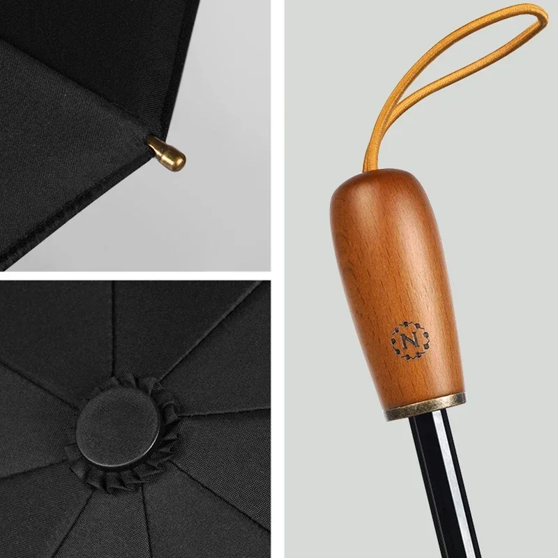 Folding Automatic Umbrella Windproof Strong Transparent Gift Umbrella Luxury  Household Merchandises