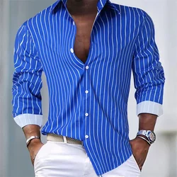 2024 Hot Sale Men's Shirt Striped Shirt Outdoor Shopping Daily Casual Button Oversized Size XS-6XL Fast Shipping